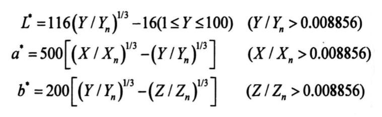 L、a、b计算式